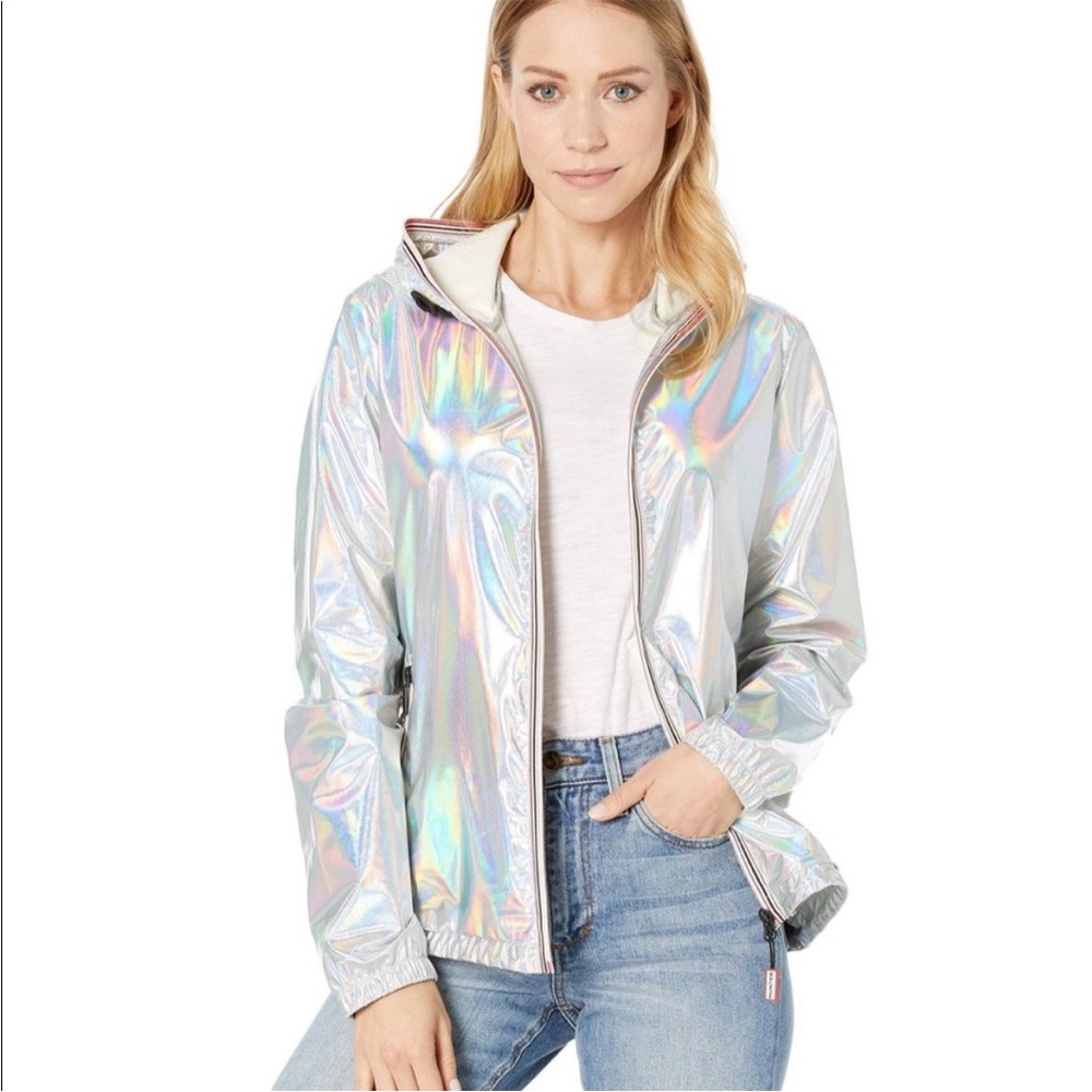 Hunter Metallic Silver Utility Jacket Size Small - image 1